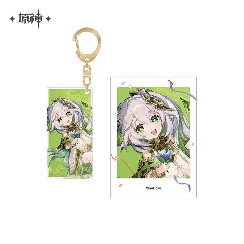 Genshin Impact FES 2023 Series Polaroid & Acrylic Keychain Set 2nd Anniversary - Nahida ACG Go Anime www.acg-go.com Aether, Lumine, Nahida, Paimon, Pendant & Keychain, Venti, Zhongli