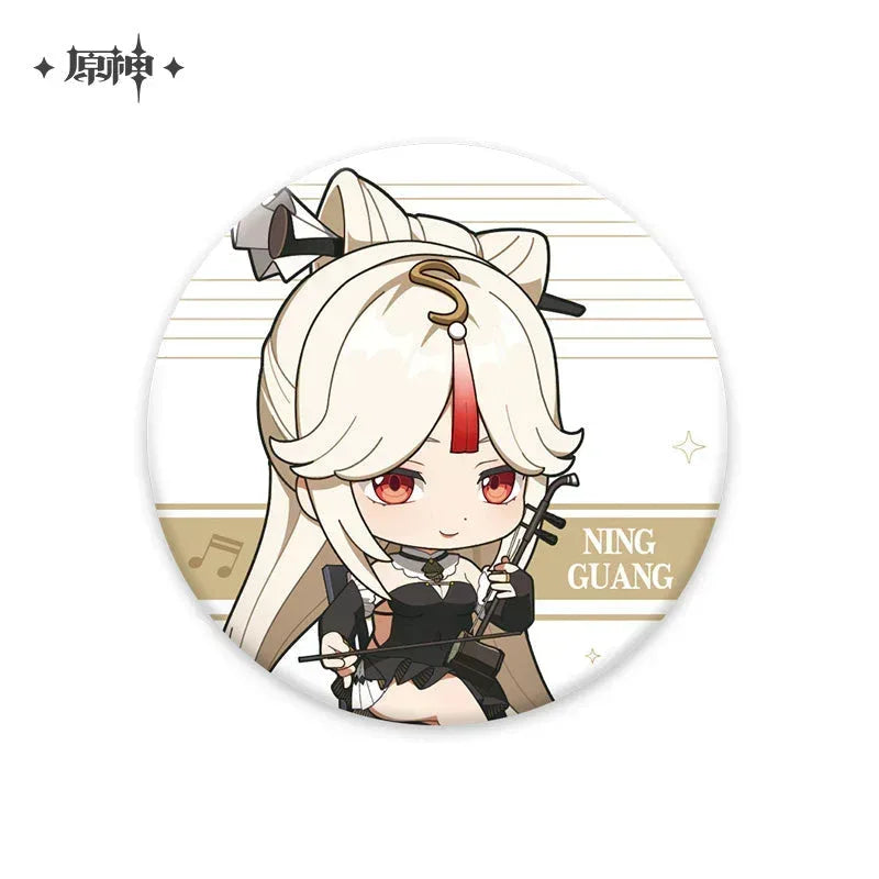 Genshin Impact Melodies of an Endless Journey Chibi Character Series Badge Ningguang ACG Go Anime www.acg-go.com Badge, Barbara, Beidou, Diluc, Kaeya, Klee, Ningguang, Qiqi, Venti, Xiangling