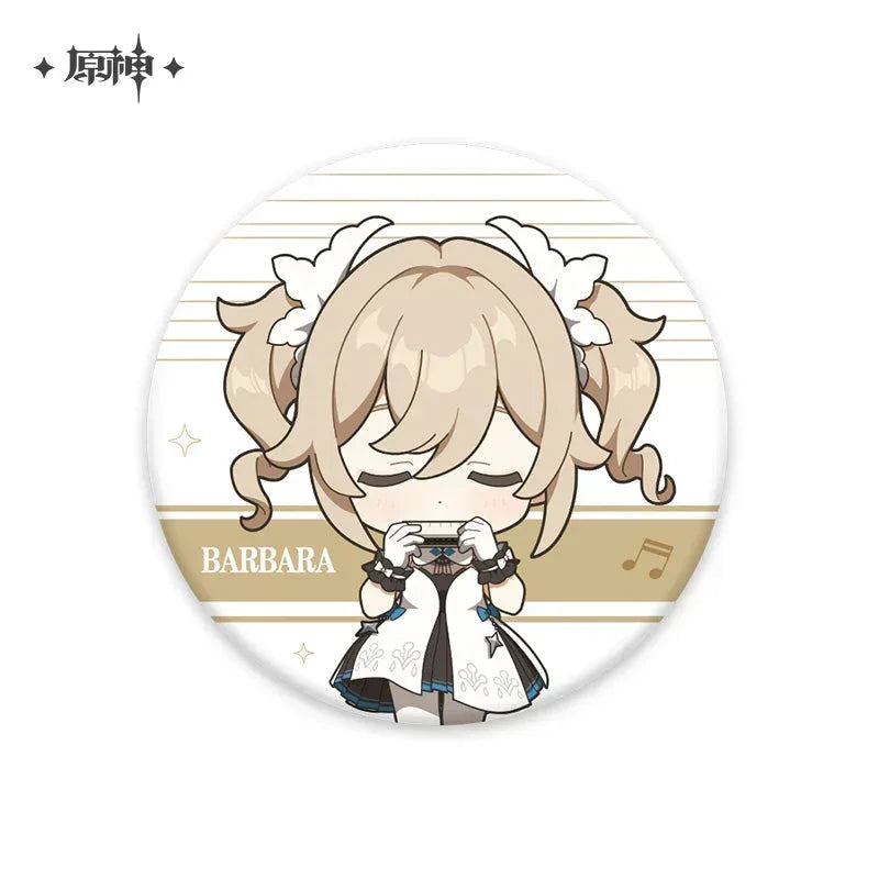 Genshin Impact Melodies of an Endless Journey Chibi Character Series Badge Barbara ACG Go Anime www.acg-go.com Badge, Barbara, Beidou, Diluc, Kaeya, Klee, Ningguang, Qiqi, Venti, Xiangling