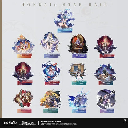 Honkai: Star Rail The Harmony Character Warp Artwork Acrylic Stand Asta ACG Go Anime www.acg-go.com Asta, Bronya, Caelus, Cerydra, Hanya, Robin, Ruan Mei, Sparkle, Stand, Stelle, Tingyun, Trailblazer, Tribbie, Yukong