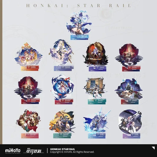Honkai: Star Rail The Harmony Character Warp Artwork Acrylic Stand Asta ACG Go Anime www.acg-go.com Asta, Bronya, Caelus, Cerydra, Hanya, Robin, Ruan Mei, Sparkle, Stand, Stelle, Tingyun, Trailblazer, Tribbie, Yukong