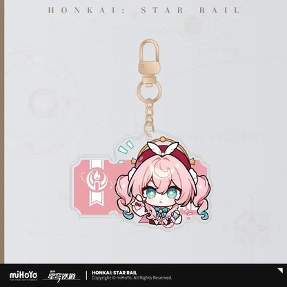 Honkai: Star Rail Pom-Pom Exhibition Series Acrylic Keychain Hyacine ACG Go Anime www.acg-go.com Acheron, Aglaea, Anaxa, Argenti, Aventurine, Black Swan, Blade, Boothill, Caelus, Castorice, Cerydra, Cipher, Dan Heng, Dan Heng • Imbibitor Lunae, Dr. Ratio, Firefly, Fu Xuan, Fugue, Huohuo, Hyacine, Hysilens, Jade, Jing Yuan, Jingliu, Kafka, Luocha, March 7th, Mydei, Pendant & Keychain, Phainon, Robin, Ruan Mei, Sam, Seele, Silver Wolf, Sparkle, Stelle, Sunday, The Herta, Topaz, Trailblazer, Tribbie