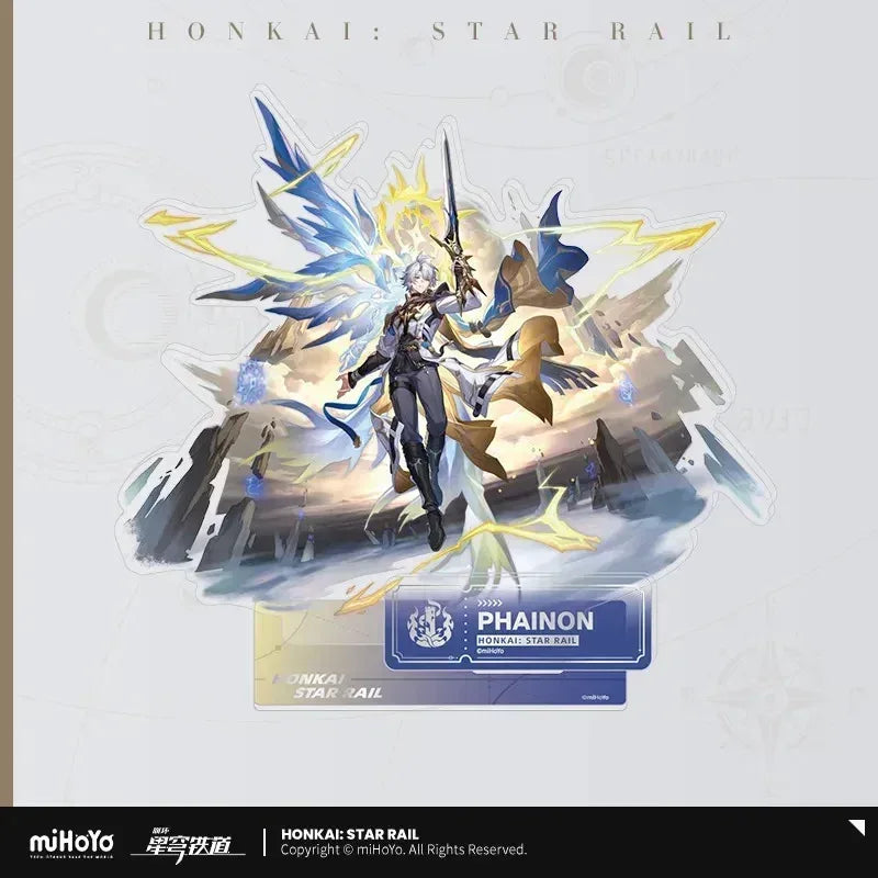 Honkai: Star Rail The Destruction Character Warp Artwork Acrylic Stand Phainon ACG Go Anime www.acg-go.com Arlan, Blade, Caelus, Clara, Dan Heng • Imbibitor Lunae, Hook, Jingliu, Misha, Mydei, Phainon, Stand, Stelle, Trailblazer, Xueyi, Yunli