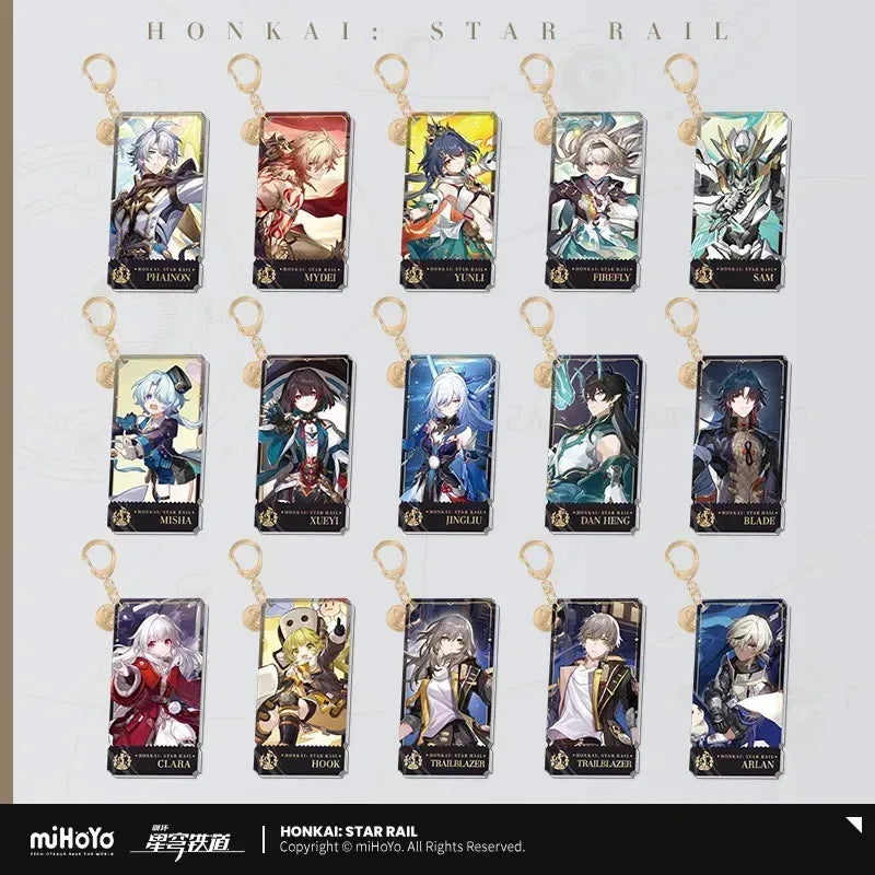 Honkai: Star Rail The Destruction Character Warp Artwork Acrylic Keychain Trailblazer Caelus (Male) ACG Go Anime www.acg-go.com Arlan, Blade, Caelus, Clara, Dan Heng • Imbibitor Lunae, Firefly, Hook, Jingliu, Misha, Mydei, Pendant & Keychain, Phainon, Sam, Stelle, Trailblazer, Xueyi, Yunli