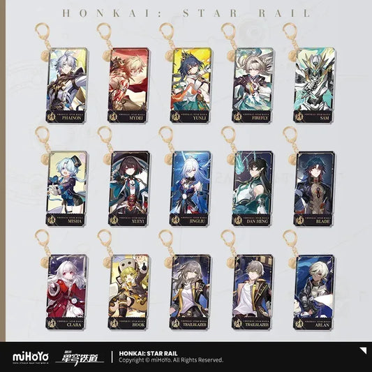 Honkai: Star Rail The Destruction Character Warp Artwork Acrylic Keychain Trailblazer Caelus (Male) ACG Go Anime www.acg-go.com Arlan, Blade, Caelus, Clara, Dan Heng • Imbibitor Lunae, Firefly, Hook, Jingliu, Misha, Mydei, Pendant & Keychain, Phainon, Sam, Stelle, Trailblazer, Xueyi, Yunli