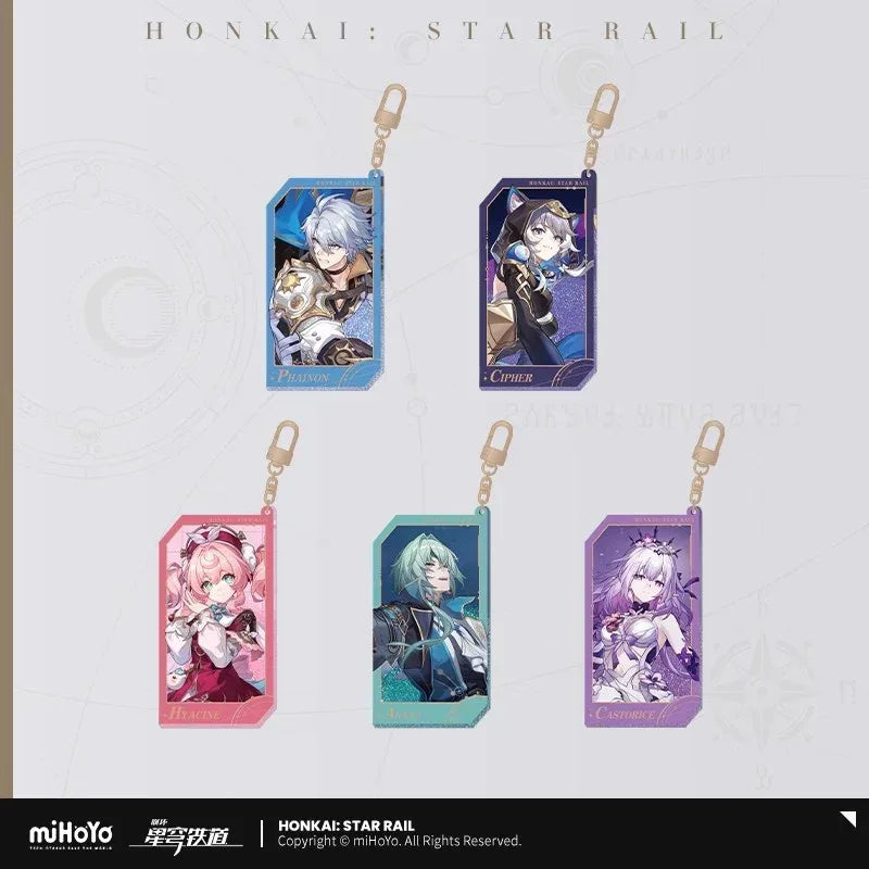 Honkai: Star Rail Invitation From The Stellar Series Glitter Quicksand Acrylic Keychain Fu Xuan ACG Go Anime www.acg-go.com Acheron, Aglaea, Argenti, Art Decor, Aventurine, Bailu, Black Swan, Blade, Boothill, Dan Heng • Imbibitor Lunae, Dr. Ratio, Feixiao, Firefly, Fu Xuan, Fugue, Huohuo, Jade, Jiaoqiu, Jing Yuan, Jingliu, Kafka, Lingsha, Luocha, March 7th, Mydei, Rappa, Robin, Ruan Mei, Seele, Serval, Silver Wolf, Sparkle, Stand, Sunday, The Herta, Topaz, Tribbie, Yunli
