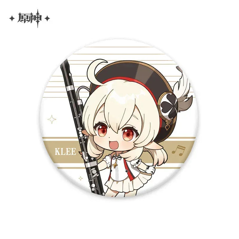 Genshin Impact Melodies of an Endless Journey Chibi Character Series Badge Klee ACG Go Anime www.acg-go.com Badge, Barbara, Beidou, Diluc, Kaeya, Klee, Ningguang, Qiqi, Venti, Xiangling