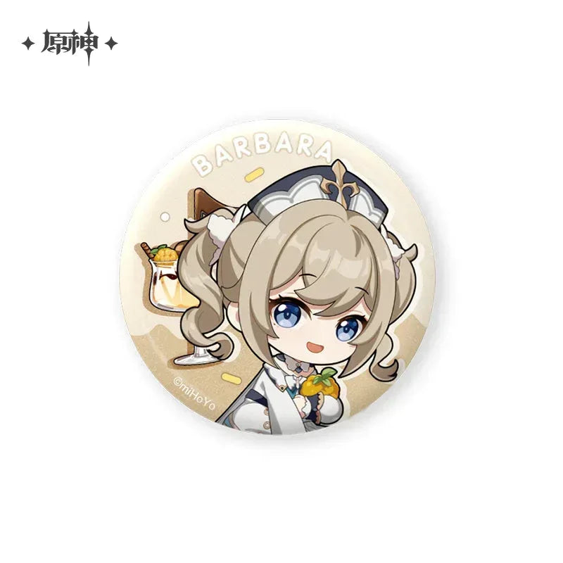 Genshin Impact Sweet Summer Series Badge Barbara ACG Go Anime www.acg-go.com Badge, Barbara, Kamisato Ayato, Raiden Shogun, Sangonomiya Kokomi, Tartaglia, Xingqiu