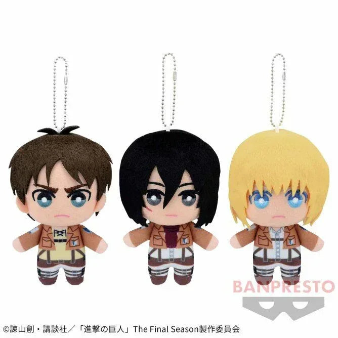 Attack on Titan Plush Toy Vol.1 Eren Jaeger ACG Go Anime www.acg-go.com Armin Arlelt, Eren Yeager, Mikasa Ackerman, Plush