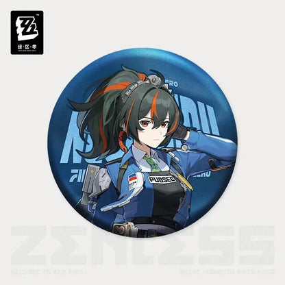 Zenless Zone Zero Artwork Series Criminal Investigation Special Response Team Tinplate Badge Zhu Yuan ACG Go Anime www.acg-go.com Badge, Qingyi, Seth Lowell, Zhu Yuan