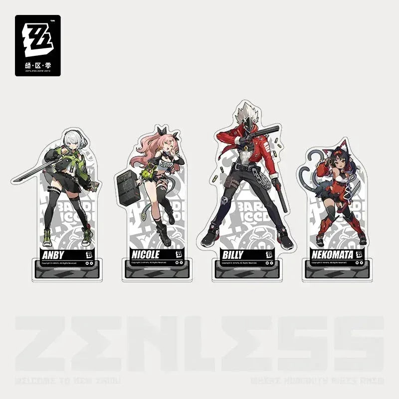 Zenless Zone Zero Artwork Series Cunning Hares AKA Gentle House Acrylic Stand Anby Demara ACG Go Anime www.acg-go.com Anby Demara, Billy Kid, Nekomiya Mana, Nicole Demara, Stand