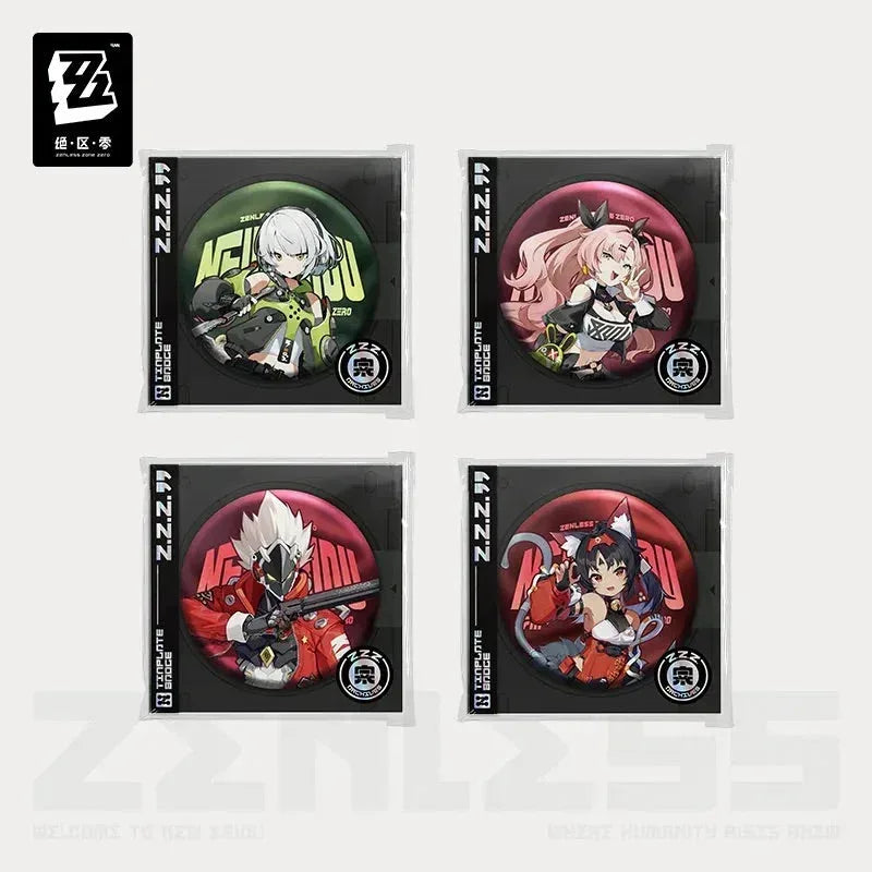 Zenless Zone Zero Artwork Series Cunning Hares AKA Gentle House Tinplate Badge Anby Demara ACG Go Anime www.acg-go.com Anby Demara, Badge, Billy Kid, Nekomiya Mana, Nicole Demara