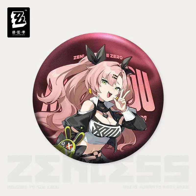 Zenless Zone Zero Artwork Series Cunning Hares AKA Gentle House Tinplate Badge Nicole Demara ACG Go Anime www.acg-go.com Anby Demara, Badge, Billy Kid, Nekomiya Mana, Nicole Demara