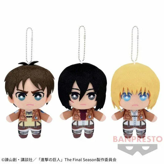 Attack on Titan Plush Toy Vol.1 Eren Jaeger ACG Go Anime www.acg-go.com Armin Arlelt, Eren Yeager, Mikasa Ackerman, Plush
