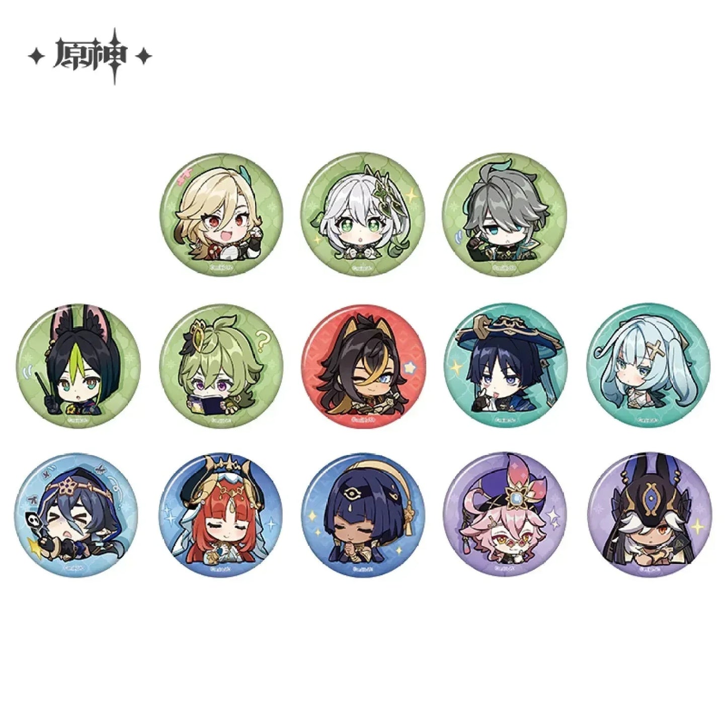 Genshin Impact Chibi Emojis Series Badge Sumeru Sethos ACG Go Anime www.acg-go.com Alhaitham, Badge, Candace, Character Artwork, Collei, Cyno, Dehya, Dori, Faruzan, Kaveh, Layla, Nahida, Nilou, Sethos, Tighnari, Wanderer