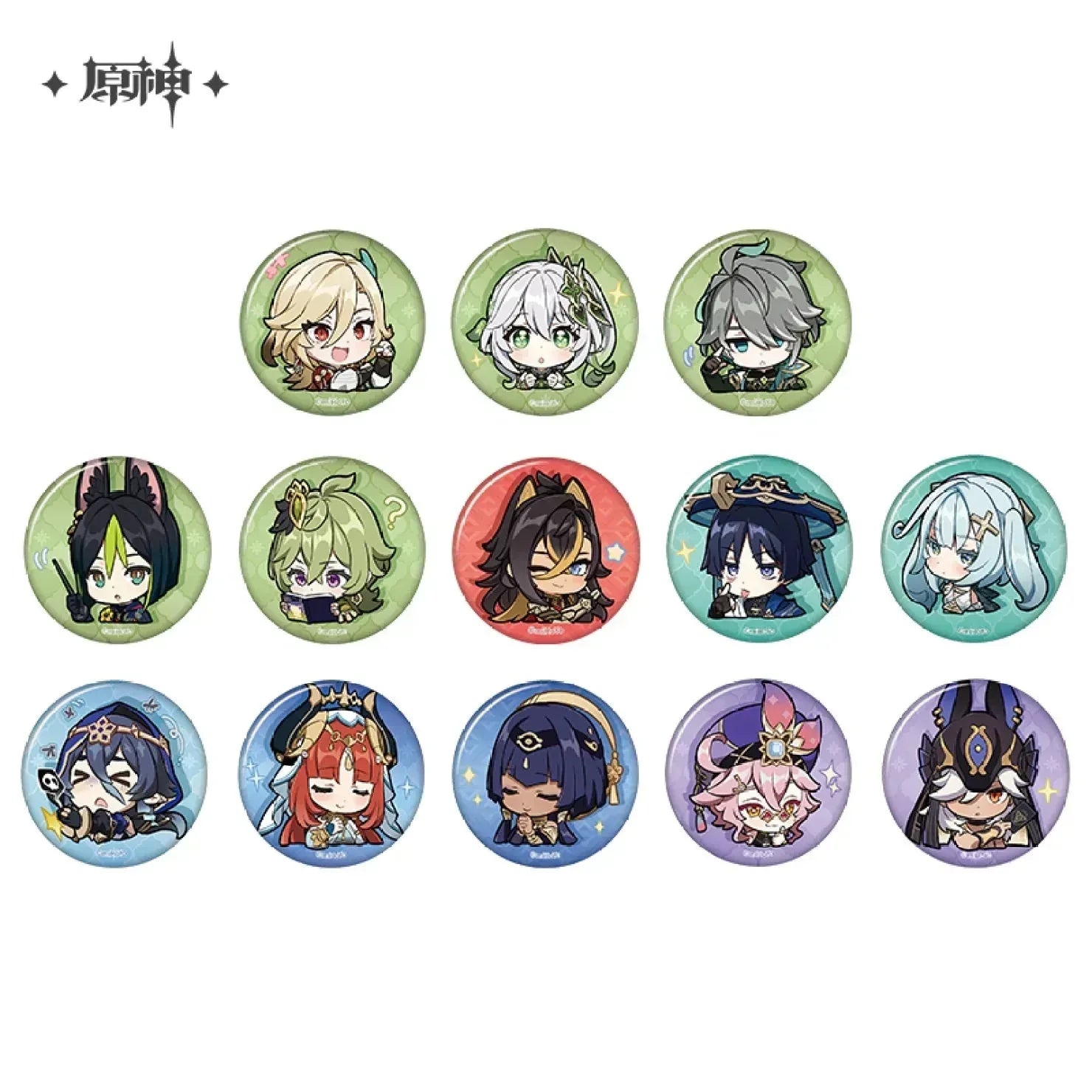 Genshin Impact Chibi Emojis Series Badge Sumeru Sethos ACG Go Anime www.acg-go.com Alhaitham, Badge, Candace, Character Artwork, Collei, Cyno, Dehya, Dori, Faruzan, Kaveh, Layla, Nahida, Nilou, Sethos, Tighnari, Wanderer