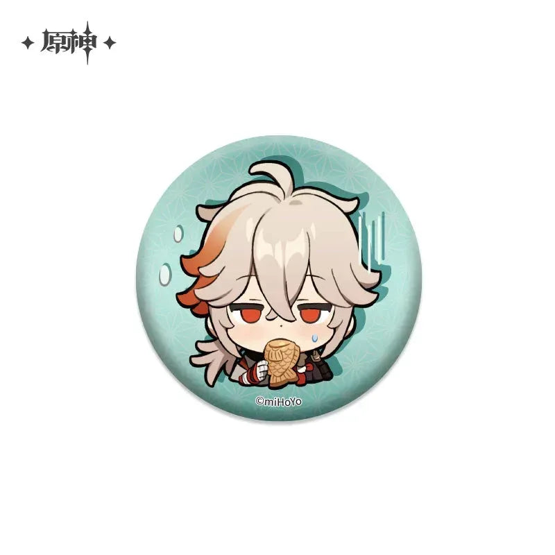 Genshin Impact Chibi Emojis Series Badge Vol.1 Kaedehara Kazuha ACG Go Anime www.acg-go.com Albedo, Azhdaha, Badge, Character Artwork, Diona, Eula, Fischl, Ganyu, Hu Tao, Kaedehara Kazuha, Kamisato Ayaka, Keqing, Mona, Qiqi, Rosaria, Sayu, Sucrose, Tartaglia, Venti, Xiao, Xinyan, Yanfei, Yoimiya, Zhongli