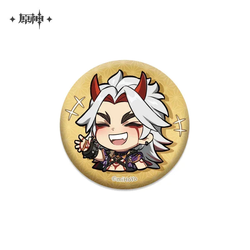Genshin Impact Chibi Emojis Series Badge Vol.2 Arataki Itto ACG Go Anime www.acg-go.com Arataki Itto, Badge, Baizhu, Barbara, Character Artwork, Chiori, Eula, Gaming, Gorou, Jean, Kamisato Ayato, Kirara, Klee, Kujou Sara, Kuki Shinobu, Mika, Ningguang, Sangonomiya Kokomi, Shenhe, Shikanoin Heizou, Sucrose, Thoma, Venti, Xiangling, Xianyun, Xiao, Xingqiu, Yae Miko, Yaoyao, Yelan, Yoimiya, Yumemizuki Mizuki, Yunjin, Zhongli