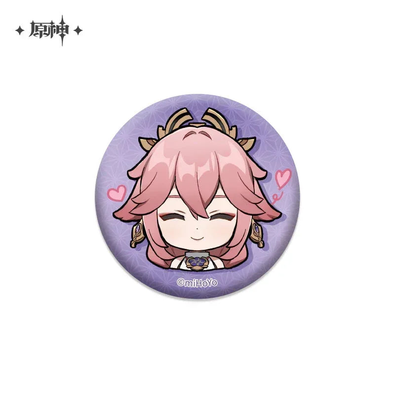 Genshin Impact Chibi Emojis Series Badge Vol.2 Yae Miko ACG Go Anime www.acg-go.com Arataki Itto, Badge, Baizhu, Barbara, Character Artwork, Chiori, Eula, Gaming, Gorou, Jean, Kamisato Ayato, Kirara, Klee, Kujou Sara, Kuki Shinobu, Mika, Ningguang, Sangonomiya Kokomi, Shenhe, Shikanoin Heizou, Sucrose, Thoma, Venti, Xiangling, Xianyun, Xiao, Xingqiu, Yae Miko, Yaoyao, Yelan, Yoimiya, Yumemizuki Mizuki, Yunjin, Zhongli