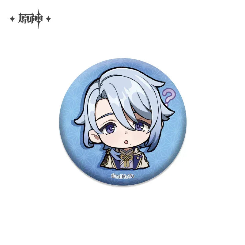Genshin Impact Chibi Emojis Series Badge Vol.2 Kamisato Ayato ACG Go Anime www.acg-go.com Arataki Itto, Badge, Baizhu, Barbara, Character Artwork, Chiori, Eula, Gaming, Gorou, Jean, Kamisato Ayato, Kirara, Klee, Kujou Sara, Kuki Shinobu, Mika, Ningguang, Sangonomiya Kokomi, Shenhe, Shikanoin Heizou, Sucrose, Thoma, Venti, Xiangling, Xianyun, Xiao, Xingqiu, Yae Miko, Yaoyao, Yelan, Yoimiya, Yumemizuki Mizuki, Yunjin, Zhongli