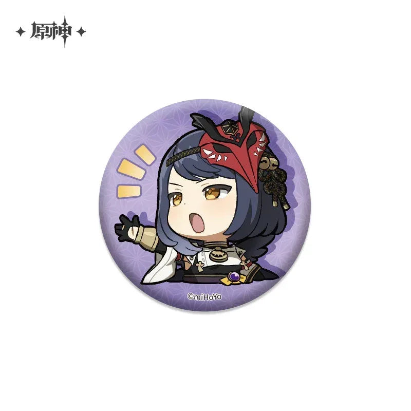 Genshin Impact Chibi Emojis Series Badge Vol.2 Kujou Sara ACG Go Anime www.acg-go.com Arataki Itto, Badge, Baizhu, Barbara, Character Artwork, Chiori, Eula, Gaming, Gorou, Jean, Kamisato Ayato, Kirara, Klee, Kujou Sara, Kuki Shinobu, Mika, Ningguang, Sangonomiya Kokomi, Shenhe, Shikanoin Heizou, Sucrose, Thoma, Venti, Xiangling, Xianyun, Xiao, Xingqiu, Yae Miko, Yaoyao, Yelan, Yoimiya, Yumemizuki Mizuki, Yunjin, Zhongli
