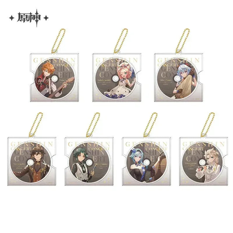 Genshin Impact Concert 2023 Series Character CD Style Keychain Xiao ACG Go Anime www.acg-go.com Albedo, Diona, Eula, Ganyu, Pendant & Keychain, Tartaglia, Xiao, Zhongli