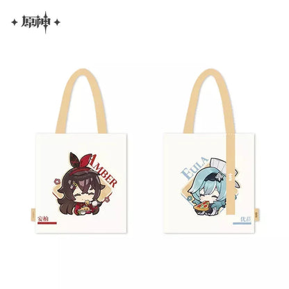 Genshin Impact X PizzaHut Series Merch Canvas Bag ACG Go Anime www.acg-go.com Amber, Apparel, Eula