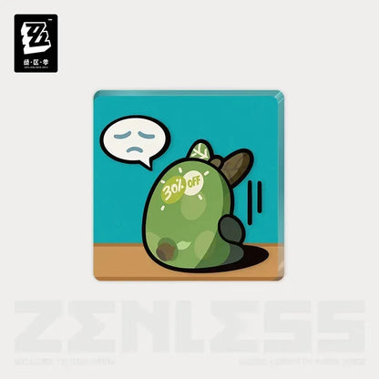 Zenless Zone Zero En-Nah Stroll Series Bangboo Acrylic Refrigerator Magnet Sad! ACG Go Anime www.acg-go.com Agent Gulliver, Amillion, Avocaboo, Bagboo, Bangboo, Butler, Eous, LuckyBoo, Officer Cui, Red Moccus, Refrigerator Magnet, Safety, Sharkboo