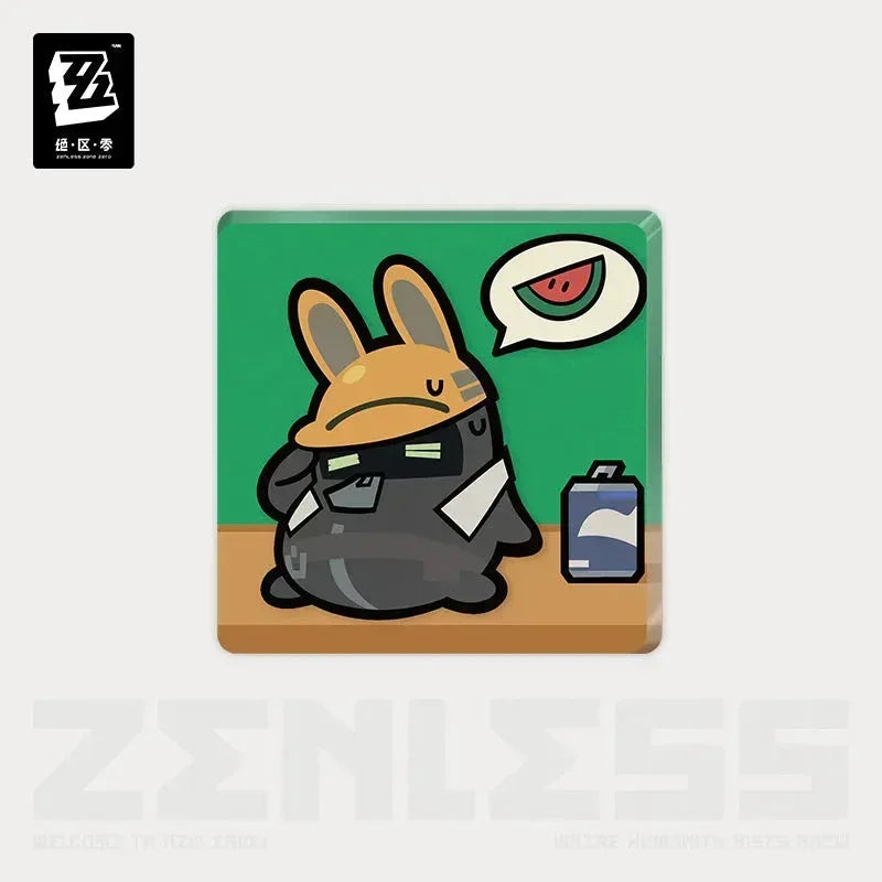 Zenless Zone Zero En-Nah Stroll Series Bangboo Acrylic Refrigerator Magnet Exhausted ACG Go Anime www.acg-go.com Agent Gulliver, Amillion, Avocaboo, Bagboo, Bangboo, Butler, Eous, LuckyBoo, Officer Cui, Red Moccus, Refrigerator Magnet, Safety, Sharkboo