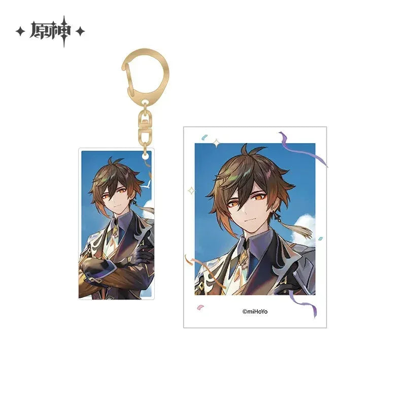 Genshin Impact FES 2023 Series Polaroid & Acrylic Keychain Set 1st Anniversary - Zhongli ACG Go Anime www.acg-go.com Aether, Lumine, Nahida, Paimon, Pendant & Keychain, Venti, Zhongli