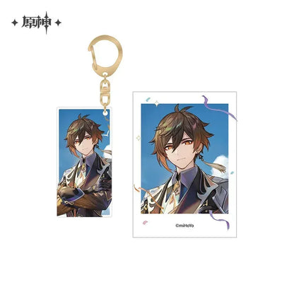 Genshin Impact FES 2023 Series Polaroid & Acrylic Keychain Set 1st Anniversary - Zhongli ACG Go Anime www.acg-go.com Aether, Lumine, Nahida, Paimon, Pendant & Keychain, Venti, Zhongli