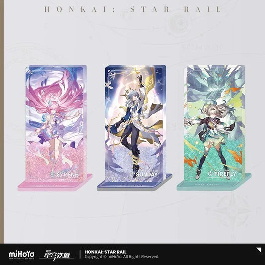 Honkai: Star Rail The Destruction Character Warp Artwork Acrylic Glitter Quicksand Stand Decoration Firefly ACG Go Anime www.acg-go.com Cyrene, Firefly, Stand, Sunday