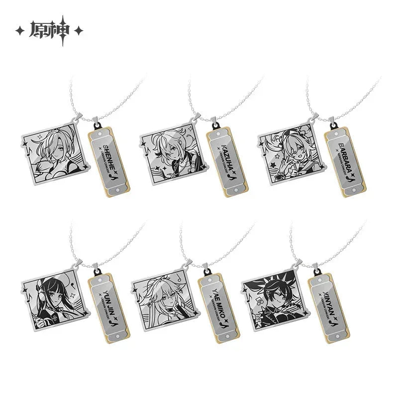 Genshin Impact Genshin Concert 2022 Series Mini Harmonica Necklace Shenhe ACG Go Anime www.acg-go.com Apparel, Art Decor, Barbara, Kaedehara Kazuha, Shenhe, Theme Artwork, Xinyan, Yae Miko, Yunjin