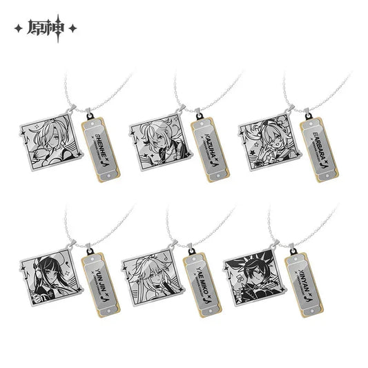 Genshin Impact Genshin Concert 2022 Series Mini Harmonica Necklace Shenhe ACG Go Anime www.acg-go.com Apparel, Art Decor, Barbara, Kaedehara Kazuha, Shenhe, Theme Artwork, Xinyan, Yae Miko, Yunjin