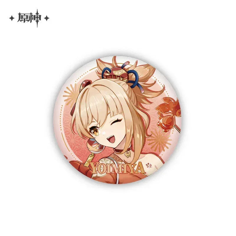 Genshin Impact Hua Cai Qi Shi Series Merch Badge- Yomiya ACG Go Anime www.acg-go.com Art Decor, Ayaka, Badge, Pendant & Keychain, Shikishi, Stand, Yoimiya