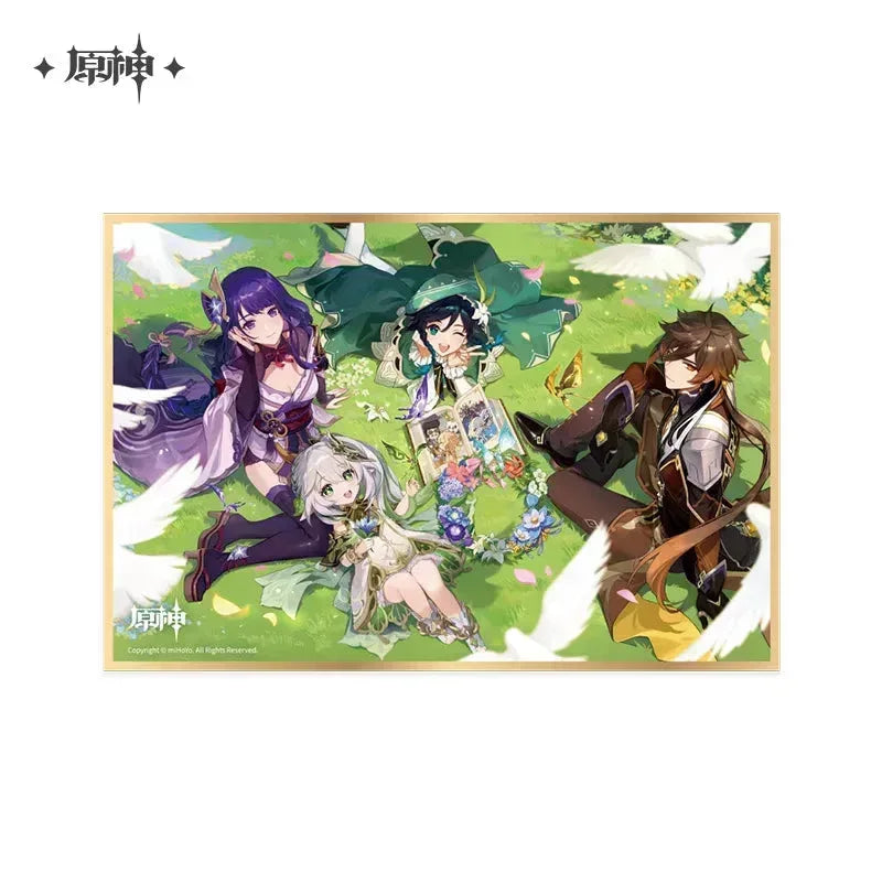 Genshin Impact Shikishi Card Board 2nd Anniversary Painting ACG Go Anime www.acg-go.com Aether, Albedo, Alhaitham, Arataki Itto, Art Decor, Azhdaha, Baizhu, Cardboard, Dehya, Event Artwork, Furina, Ganyu, Kamisato Ayato, Kuki Shinobu, Nahida, Paimon, Venti, Wanderer, Xiao, Yanfei, Yelan, Zhongli