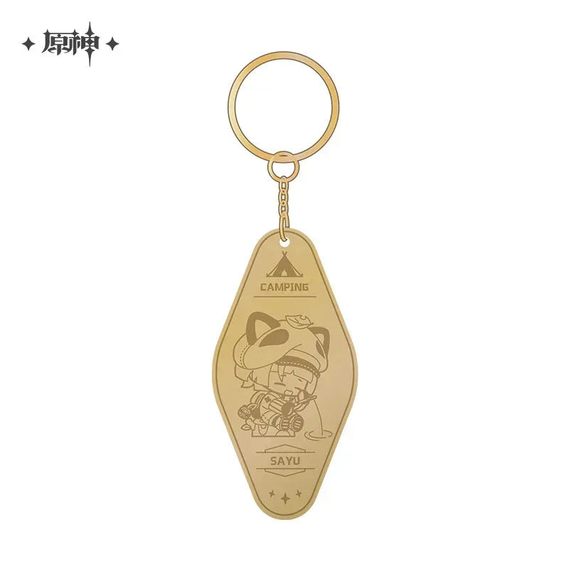 Genshin Impact Go Camping Series Metal Pendant Sayu ACG Go Anime www.acg-go.com Gorou, Kaedehara Kazuha, Paimon, Pendant & Keychain, Sayu, Theme Artwork, Xiangling, Zhongli