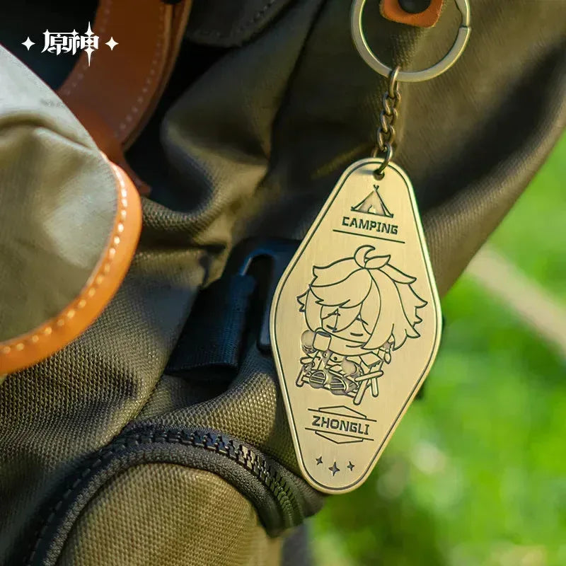 Genshin Impact Go Camping Series Metal Pendant Gorou ACG Go Anime www.acg-go.com Gorou, Kaedehara Kazuha, Paimon, Pendant & Keychain, Sayu, Theme Artwork, Xiangling, Zhongli