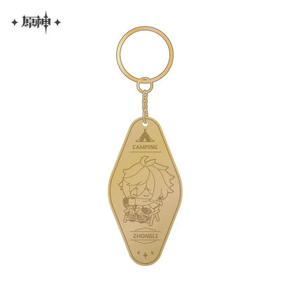 Genshin Impact Go Camping Series Metal Pendant Zhongli ACG Go Anime www.acg-go.com Gorou, Kaedehara Kazuha, Paimon, Pendant & Keychain, Sayu, Theme Artwork, Xiangling, Zhongli