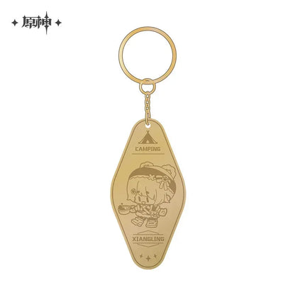 Genshin Impact Go Camping Series Metal Pendant Xiangling ACG Go Anime www.acg-go.com Gorou, Kaedehara Kazuha, Paimon, Pendant & Keychain, Sayu, Theme Artwork, Xiangling, Zhongli