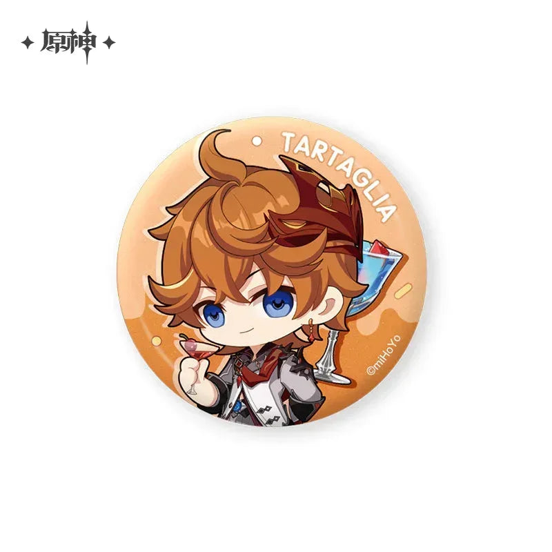 Genshin Impact Sweet Summer Series Badge Tartaglia ACG Go Anime www.acg-go.com Badge, Barbara, Kamisato Ayato, Raiden Shogun, Sangonomiya Kokomi, Tartaglia, Xingqiu