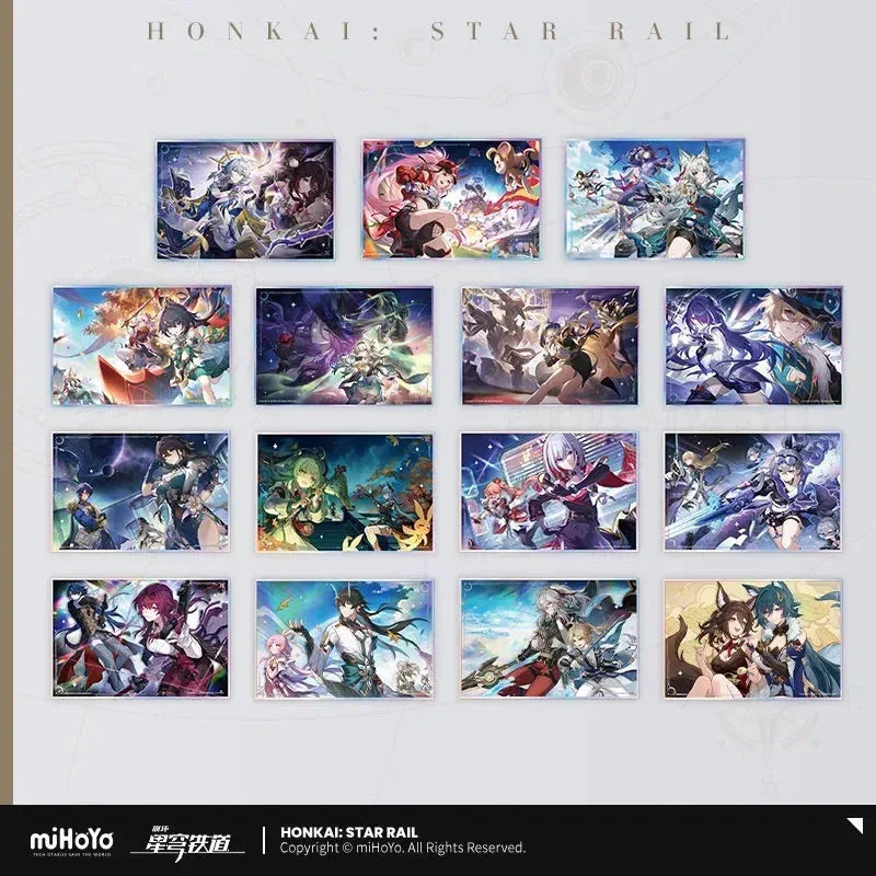 Honkai: Star Rail Interstellar Journey Series Acrylic Shikishi Cardboard Celestial Eyes Above Mortal Ruins ACG Go Anime www.acg-go.com Art Decor, Cardboard, Celestial Eyes Above Mortal Ruins, Even Immortality Ends, Farewell, Galactic Roaming, Into the Yawning Chasm, Penacony, Then Wake to Weep