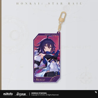 Honkai: Star Rail Invitation From The Stellar Series Glitter Quicksand Acrylic Keychain Seele ACG Go Anime www.acg-go.com Acheron, Aglaea, Argenti, Art Decor, Aventurine, Bailu, Black Swan, Blade, Boothill, Dan Heng • Imbibitor Lunae, Dr. Ratio, Feixiao, Firefly, Fu Xuan, Fugue, Huohuo, Jade, Jiaoqiu, Jing Yuan, Jingliu, Kafka, Lingsha, Luocha, March 7th, Mydei, Rappa, Robin, Ruan Mei, Seele, Serval, Silver Wolf, Sparkle, Stand, Sunday, The Herta, Topaz, Tribbie, Yunli