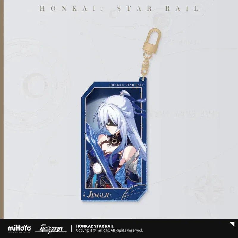 Honkai: Star Rail Invitation From The Stellar Series Glitter Quicksand Acrylic Keychain Jingliu ACG Go Anime www.acg-go.com Acheron, Aglaea, Argenti, Art Decor, Aventurine, Bailu, Black Swan, Blade, Boothill, Dan Heng • Imbibitor Lunae, Dr. Ratio, Feixiao, Firefly, Fu Xuan, Fugue, Huohuo, Jade, Jiaoqiu, Jing Yuan, Jingliu, Kafka, Lingsha, Luocha, March 7th, Mydei, Rappa, Robin, Ruan Mei, Seele, Serval, Silver Wolf, Sparkle, Stand, Sunday, The Herta, Topaz, Tribbie, Yunli