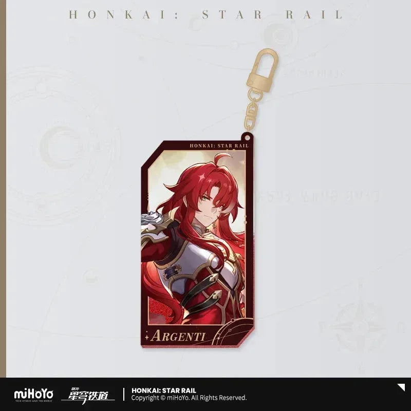 Honkai: Star Rail Invitation From The Stellar Series Glitter Quicksand Acrylic Keychain Argenti ACG Go Anime www.acg-go.com Acheron, Aglaea, Argenti, Art Decor, Aventurine, Bailu, Black Swan, Blade, Boothill, Dan Heng • Imbibitor Lunae, Dr. Ratio, Feixiao, Firefly, Fu Xuan, Fugue, Huohuo, Jade, Jiaoqiu, Jing Yuan, Jingliu, Kafka, Lingsha, Luocha, March 7th, Mydei, Rappa, Robin, Ruan Mei, Seele, Serval, Silver Wolf, Sparkle, Stand, Sunday, The Herta, Topaz, Tribbie, Yunli