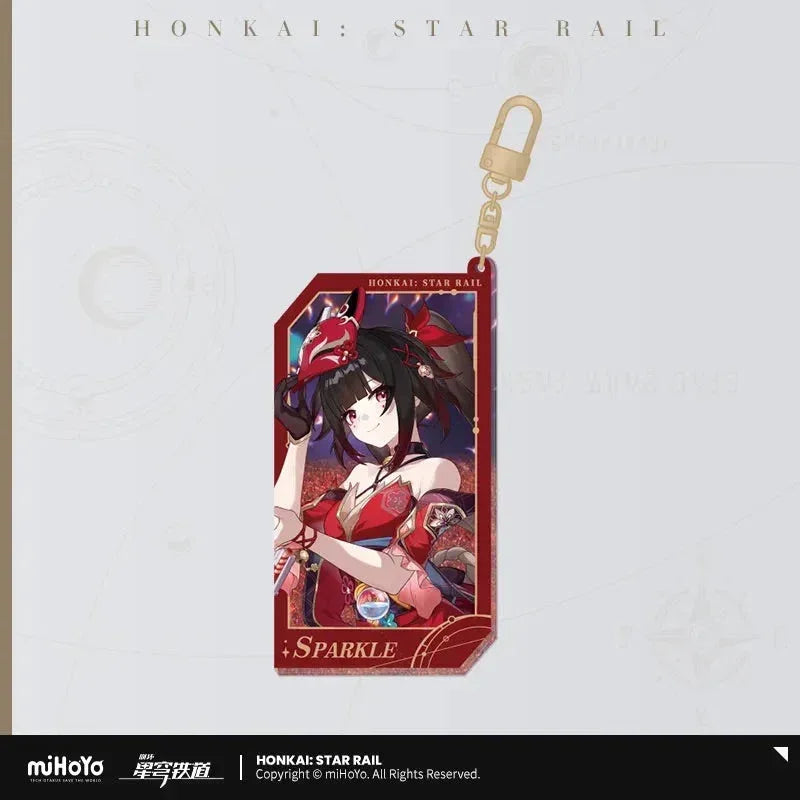Honkai: Star Rail Invitation From The Stellar Series Glitter Quicksand Acrylic Keychain Sparkle ACG Go Anime www.acg-go.com Acheron, Aglaea, Argenti, Art Decor, Aventurine, Bailu, Black Swan, Blade, Boothill, Dan Heng • Imbibitor Lunae, Dr. Ratio, Feixiao, Firefly, Fu Xuan, Fugue, Huohuo, Jade, Jiaoqiu, Jing Yuan, Jingliu, Kafka, Lingsha, Luocha, March 7th, Mydei, Rappa, Robin, Ruan Mei, Seele, Serval, Silver Wolf, Sparkle, Stand, Sunday, The Herta, Topaz, Tribbie, Yunli