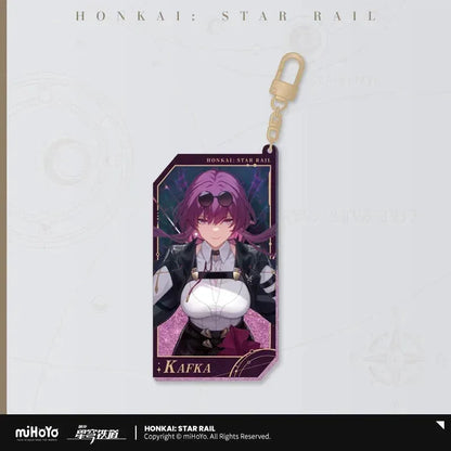 Honkai: Star Rail Invitation From The Stellar Series Glitter Quicksand Acrylic Keychain Kafka ACG Go Anime www.acg-go.com Acheron, Aglaea, Argenti, Art Decor, Aventurine, Bailu, Black Swan, Blade, Boothill, Dan Heng • Imbibitor Lunae, Dr. Ratio, Feixiao, Firefly, Fu Xuan, Fugue, Huohuo, Jade, Jiaoqiu, Jing Yuan, Jingliu, Kafka, Lingsha, Luocha, March 7th, Mydei, Rappa, Robin, Ruan Mei, Seele, Serval, Silver Wolf, Sparkle, Stand, Sunday, The Herta, Topaz, Tribbie, Yunli