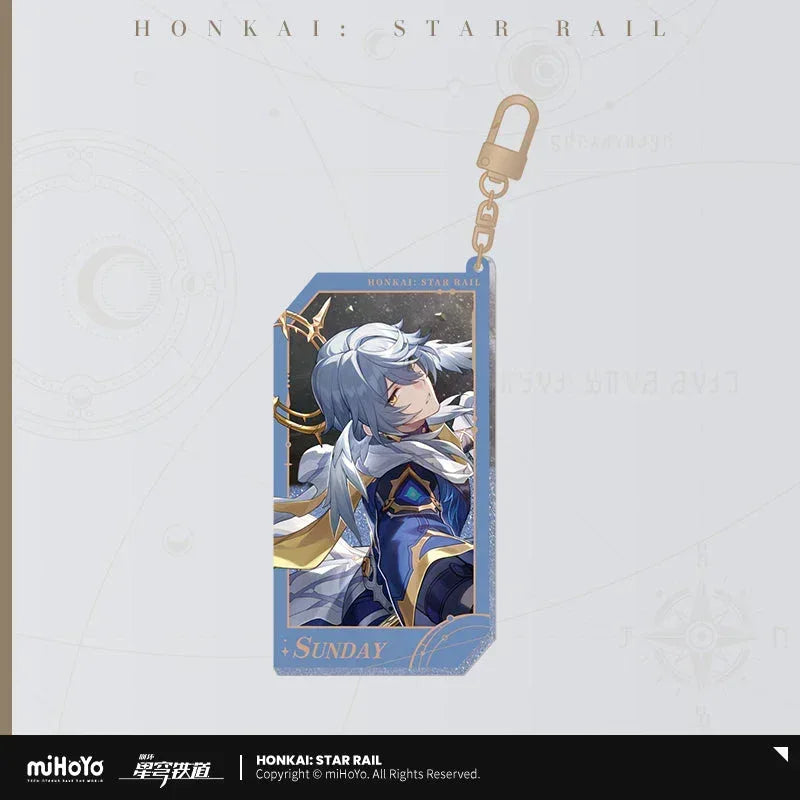 Honkai: Star Rail Invitation From The Stellar Series Glitter Quicksand Acrylic Keychain Sunday ACG Go Anime www.acg-go.com Acheron, Aglaea, Argenti, Art Decor, Aventurine, Bailu, Black Swan, Blade, Boothill, Dan Heng • Imbibitor Lunae, Dr. Ratio, Feixiao, Firefly, Fu Xuan, Fugue, Huohuo, Jade, Jiaoqiu, Jing Yuan, Jingliu, Kafka, Lingsha, Luocha, March 7th, Mydei, Rappa, Robin, Ruan Mei, Seele, Serval, Silver Wolf, Sparkle, Stand, Sunday, The Herta, Topaz, Tribbie, Yunli