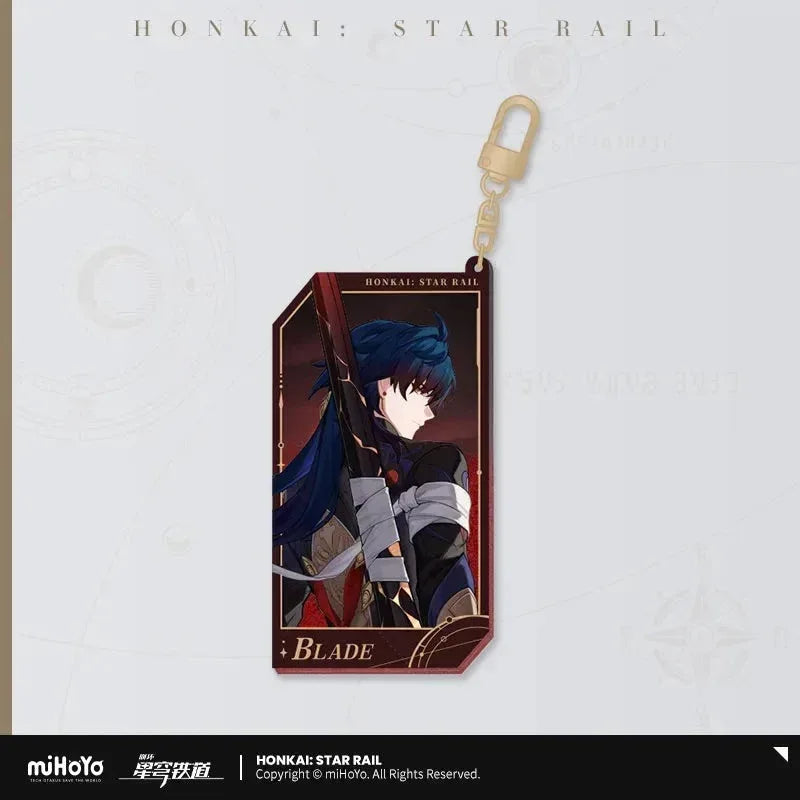 Honkai: Star Rail Invitation From The Stellar Series Glitter Quicksand Acrylic Keychain Blade ACG Go Anime www.acg-go.com Acheron, Aglaea, Argenti, Art Decor, Aventurine, Bailu, Black Swan, Blade, Boothill, Dan Heng • Imbibitor Lunae, Dr. Ratio, Feixiao, Firefly, Fu Xuan, Fugue, Huohuo, Jade, Jiaoqiu, Jing Yuan, Jingliu, Kafka, Lingsha, Luocha, March 7th, Mydei, Rappa, Robin, Ruan Mei, Seele, Serval, Silver Wolf, Sparkle, Stand, Sunday, The Herta, Topaz, Tribbie, Yunli