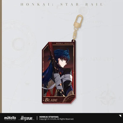 Honkai: Star Rail Invitation From The Stellar Series Glitter Quicksand Acrylic Keychain Blade ACG Go Anime www.acg-go.com Acheron, Aglaea, Argenti, Art Decor, Aventurine, Bailu, Black Swan, Blade, Boothill, Dan Heng • Imbibitor Lunae, Dr. Ratio, Feixiao, Firefly, Fu Xuan, Fugue, Huohuo, Jade, Jiaoqiu, Jing Yuan, Jingliu, Kafka, Lingsha, Luocha, March 7th, Mydei, Rappa, Robin, Ruan Mei, Seele, Serval, Silver Wolf, Sparkle, Stand, Sunday, The Herta, Topaz, Tribbie, Yunli